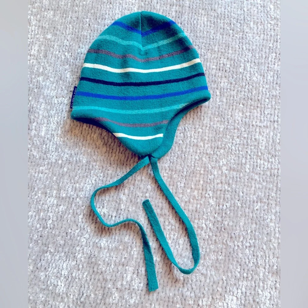 Polarn‎ O. Pyret Winter Hat Stripes Teal Green Unisex 0-4m